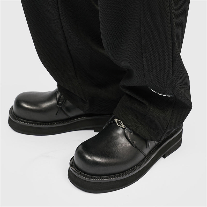 Spring Genuine Derby Platform Increased British Leather Shoes
