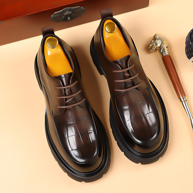 Men's Brogue Breathable Retro British Style Business Formal Leather Shoes