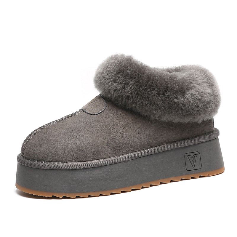 Women's Sheepskin Fur Thick Bottom Short Winter Snow Boots