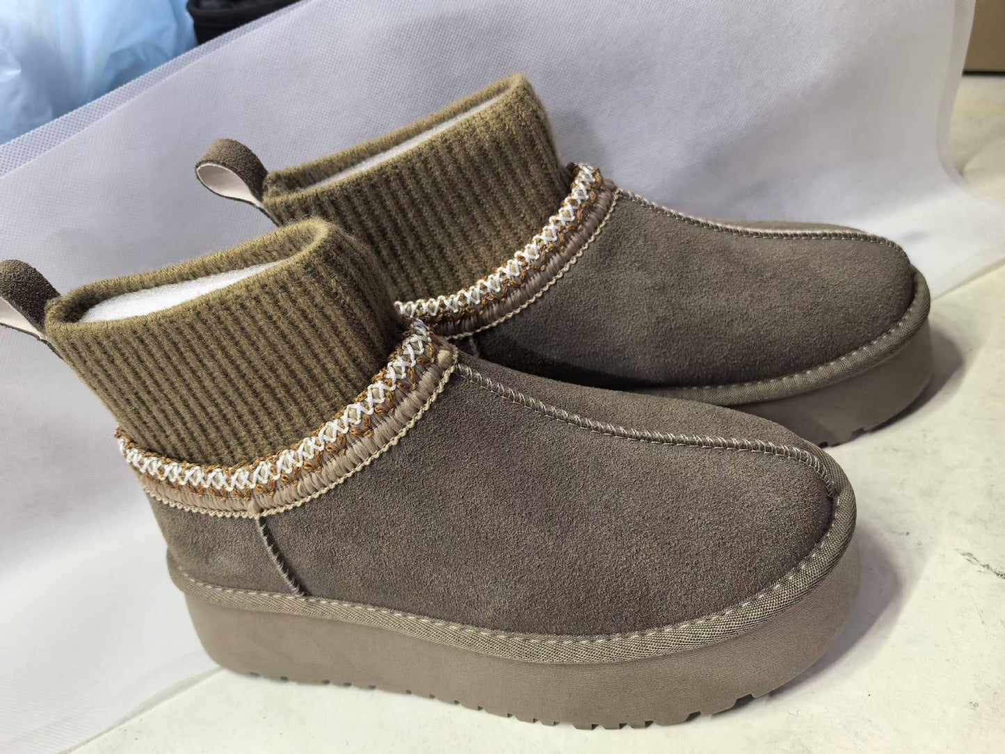 Women's National Style Socks Fleece-lined Warm Thick Snow Boots