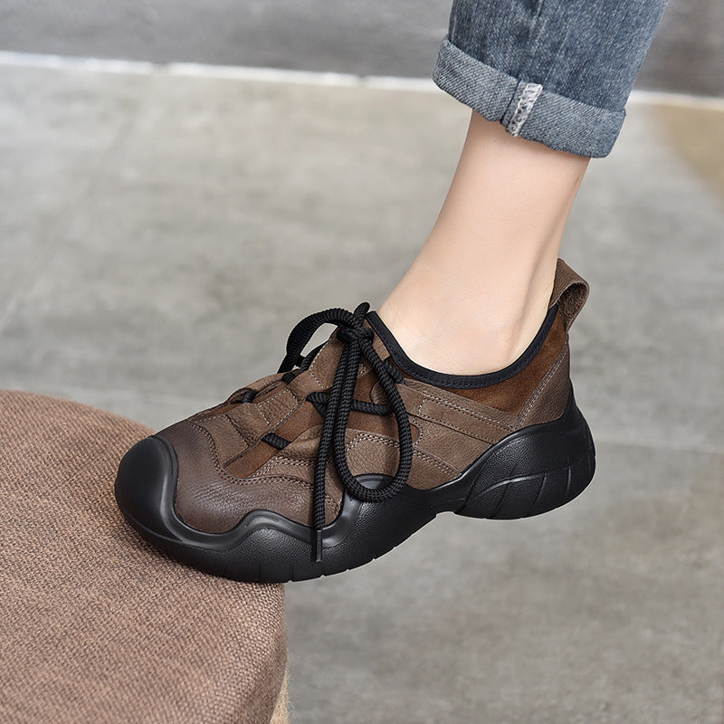 Women's Genuine Outdoor Retro Minority Top Layer Sneakers