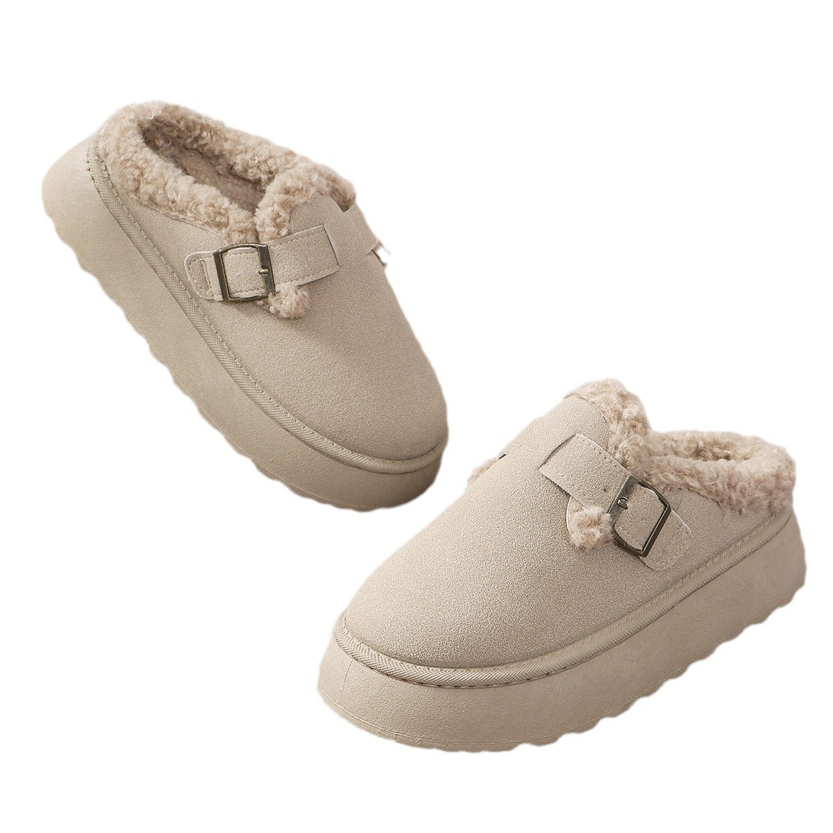 Women's Fashion Platform Plush Buckle Thermal Cotton Women's Shoes