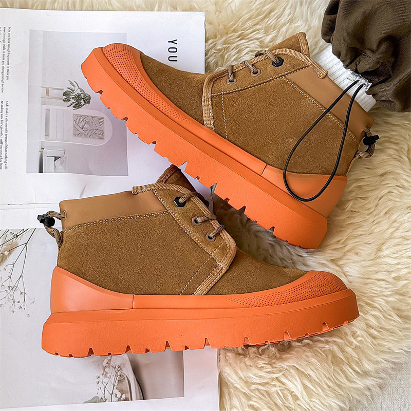 Women's & Men's Northeast Winter Fleece-lined Fur Integrated Veet Thickening Snow Boots