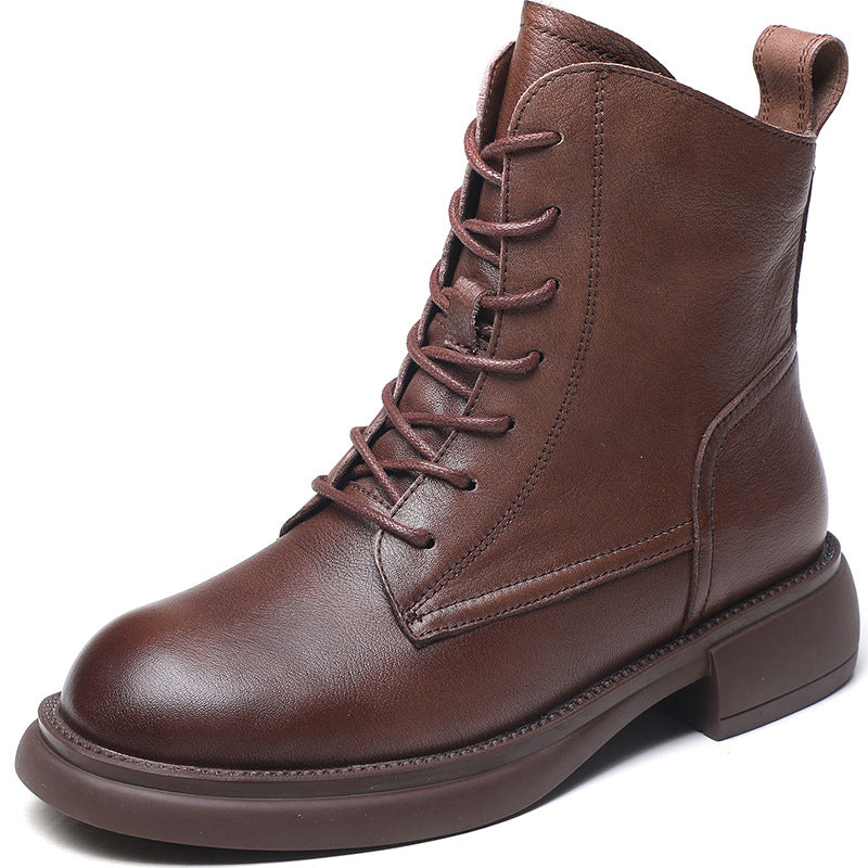 Women's British Style Martin Slimming Soft Bottom Front Boots