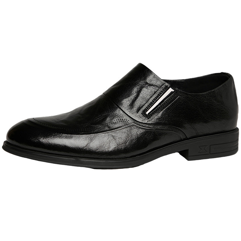 Men's British Style Slip-on Formal Wear Derby Leather Shoes