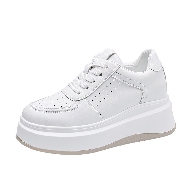 Muffin Platform White Korean Style Versatile Stylish Height Sneakers