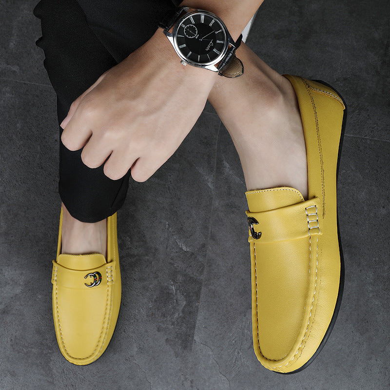 Men's Autumn First Layer Cowhide Soft Bottom Driving Trendy Fashion Casual Shoes