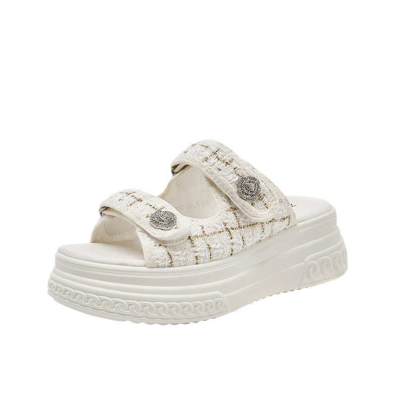 Women's Platform Outer Wear Fashion Out Fried Street Slippers
