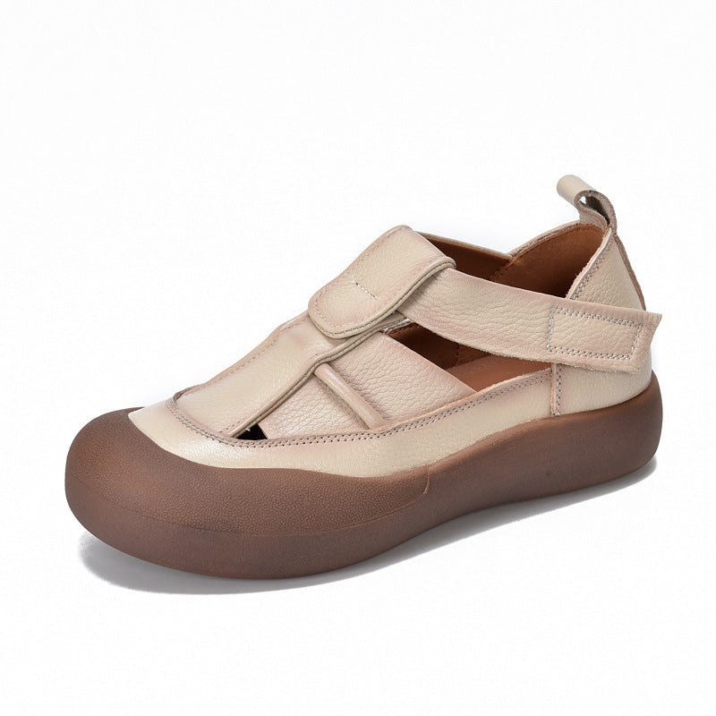 Price Summer Hollow Velcro Top Layer Sandals