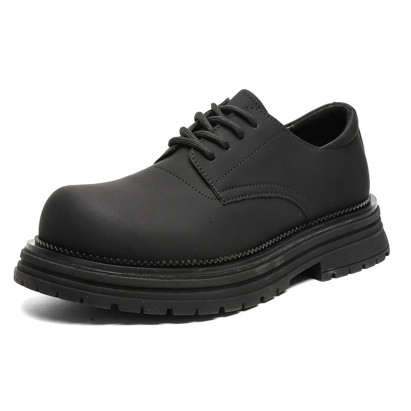 Men's Martin Thick Bottom Increased Derby Retro Distressed Low Top Leather Shoes
