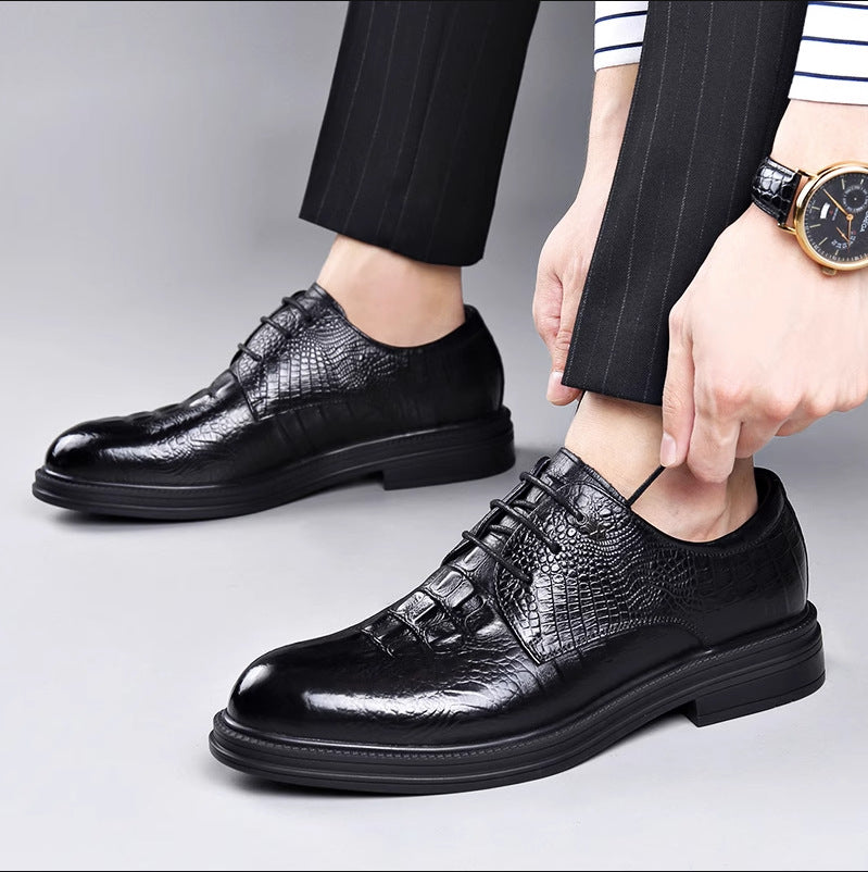 Men's Style Small Size Black Pointed Plus Men's Shoes