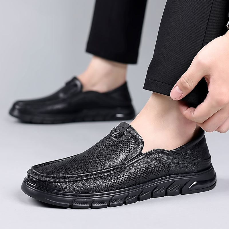 Men's Summer Breathable One Pedal Genuine Pumps Casual Shoes