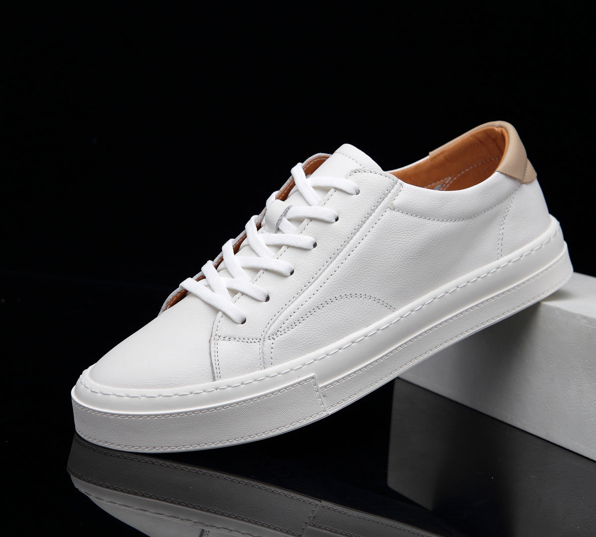 Men's Wear Summer Breathable Trendy Single Bottom White Casual Shoes