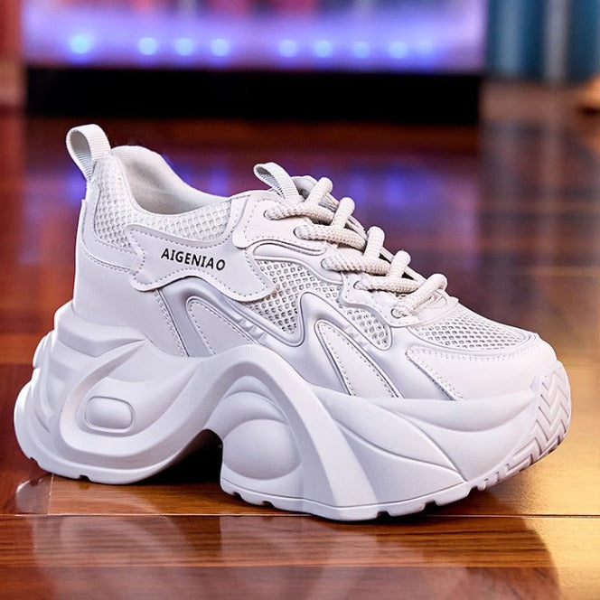 Women's Dad Autumn Small Platform Hidden White Casual Shoes