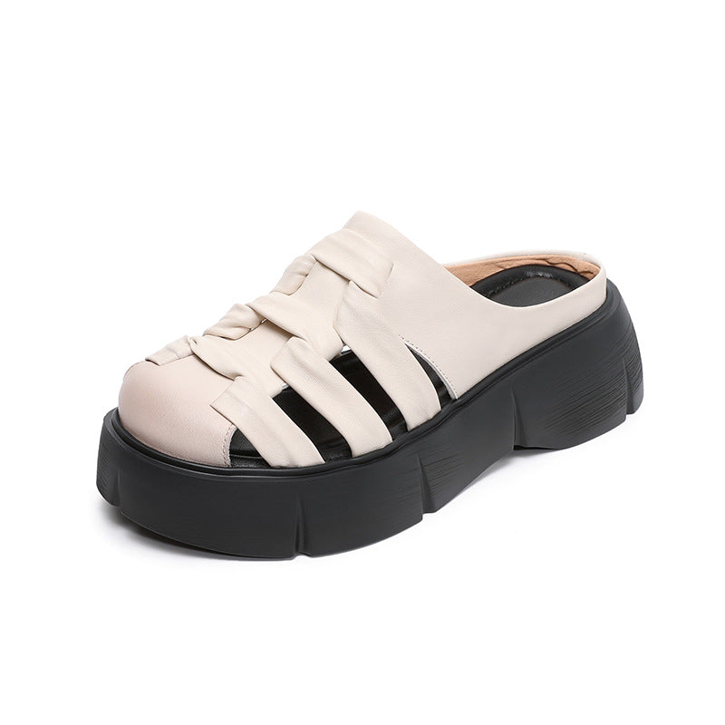 Women's Bottom For Outdoors Summer Genuine Weaving Slippers