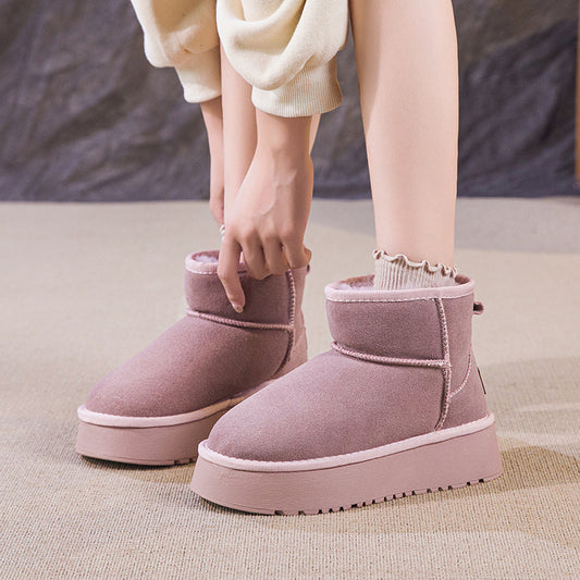 Women's Fur Thick-soled Winter Thickened Cotton Northeast Snow Boots