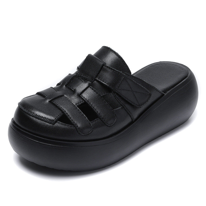 Women's Retro Flip-flops Fashion Outerwear Thick Bottom Slippers