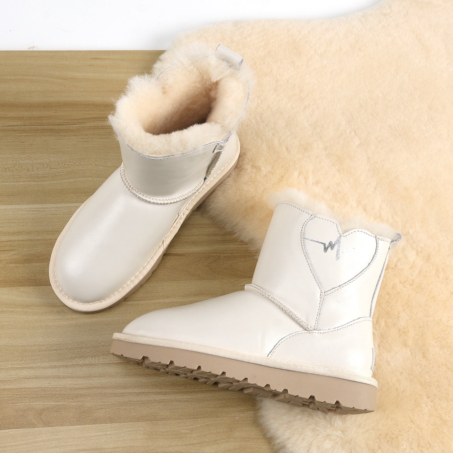 Women's Thickened Real Winter Fur Integrated Cotton Snow Boots