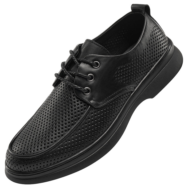 Men's Mesh Breathable Summer Pumps Rubber Soft Leather Shoes