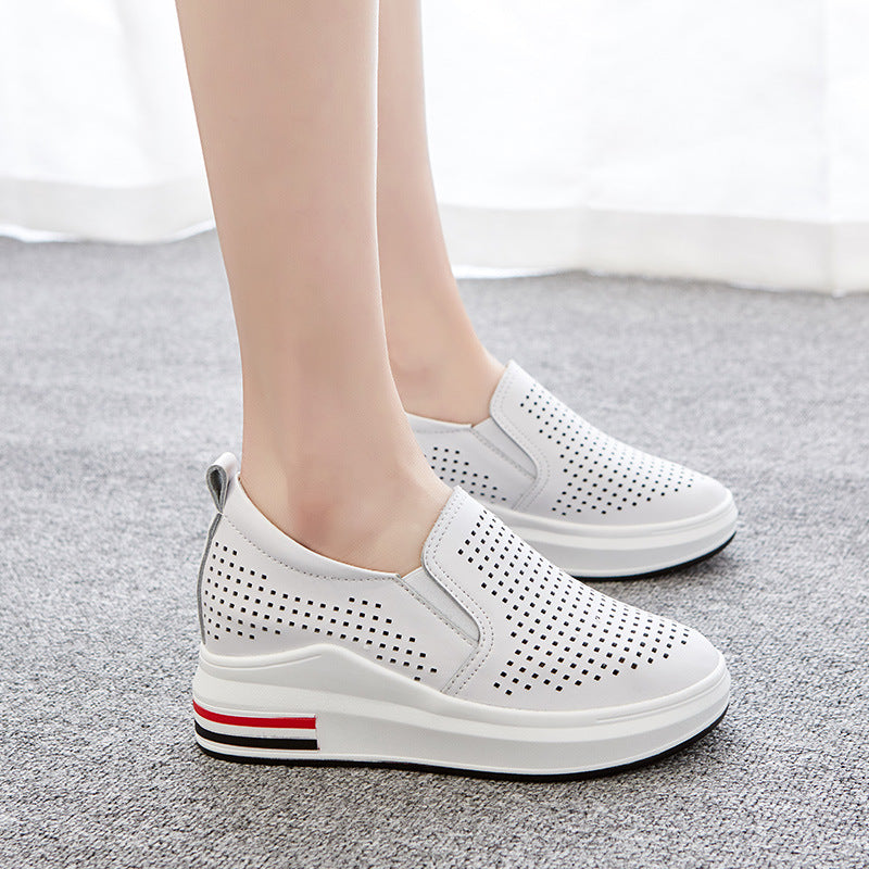 Women's Net Hole Autumn Slip-on Trend Thick Sneakers