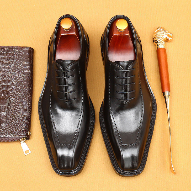 Men's Soft Bottom Pointed British Style Vintage Leather Shoes