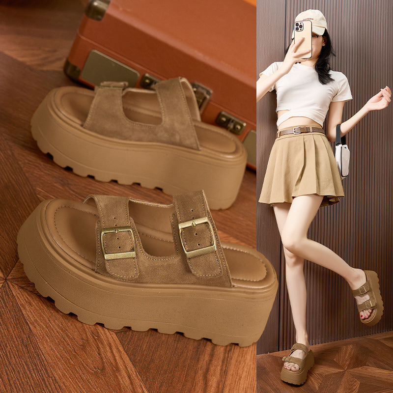 Women's Thick-soled Summer Genuine Fashion Outdoor Slip-on Slippers