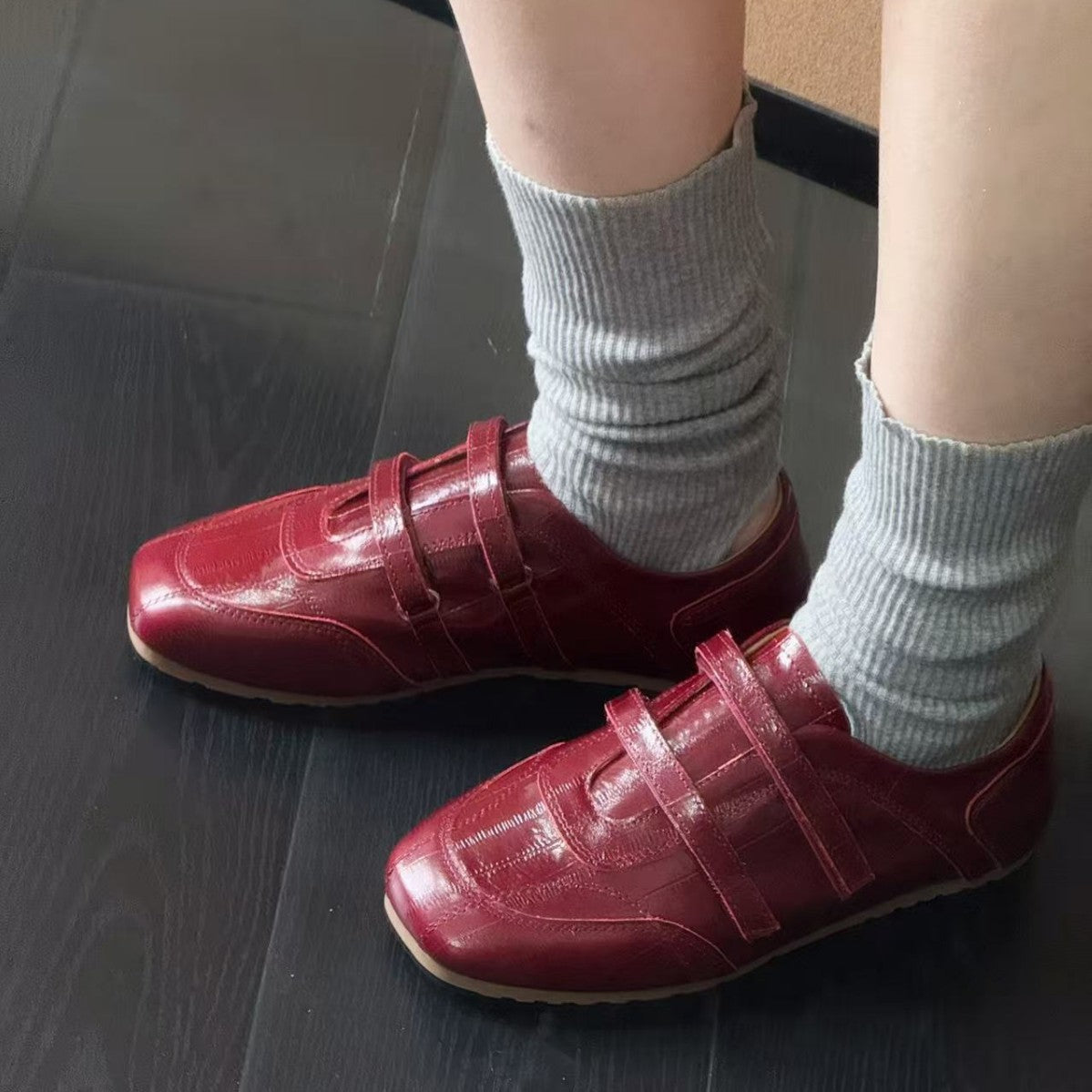 Pumps Spring Square Toe Top Layer Cowhide Comfortable Flat German Women's Casual Shoes