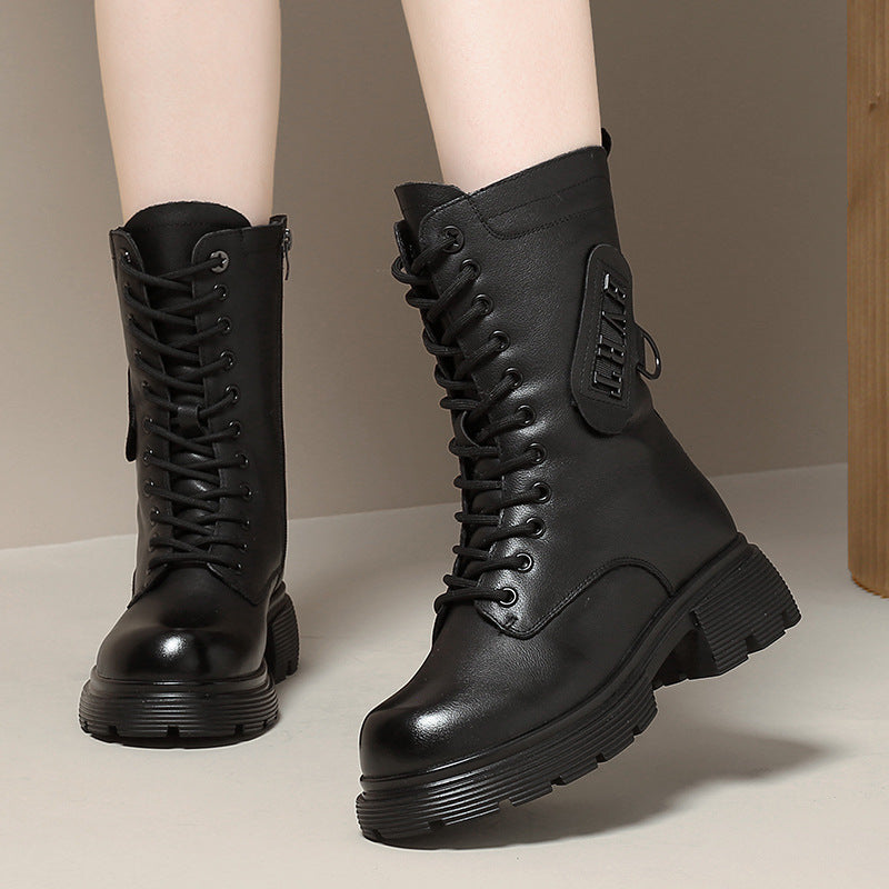 Women's Thick Outer Wear Wool Cotton British Style Women's Shoes