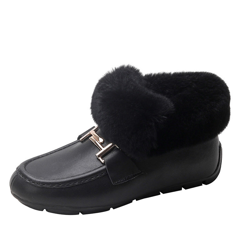 Women's Thermal Cotton Height Increasing Insole Genuine Snow Boots