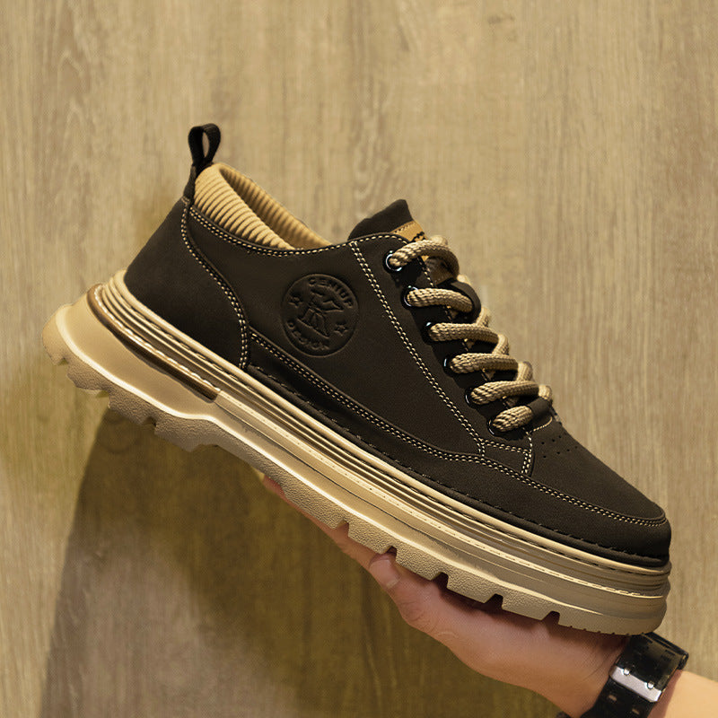 Men's Autumn British Style Fashion Black Sports Cargo Men's Shoes