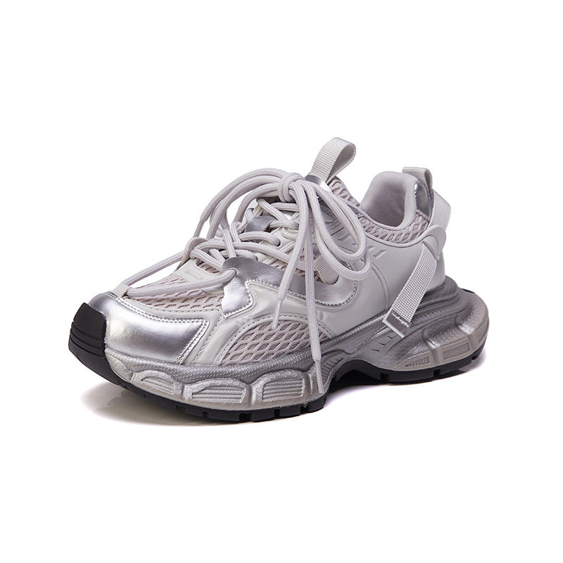 Women's Autumn Platform Clunky Korean Height Increasing Style Sneakers