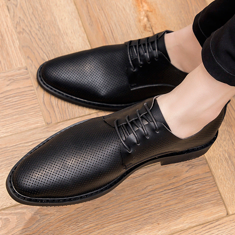 Men's Korean Genuine Heighten Soft Bottom Green British Men's Shoes