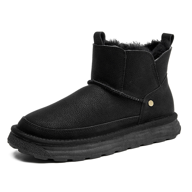 Men's Integrated Waterproof Fleece Lined Padded Warm Snow Boots