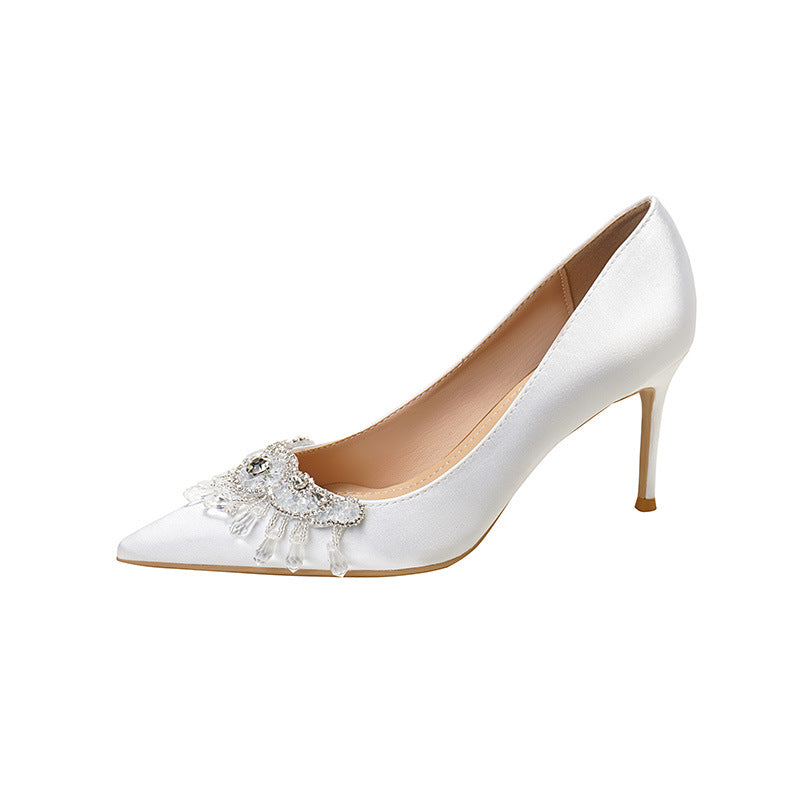 Women's Wedding Dress French Officiate Stiletto Pointed Women's Shoes