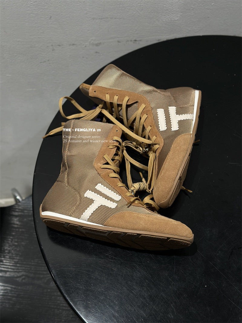 Style Vintage Martin Sports Short Boxing Round Boots