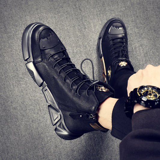 Men's Authentic Trendy Winter First Layer Cowhide Boots