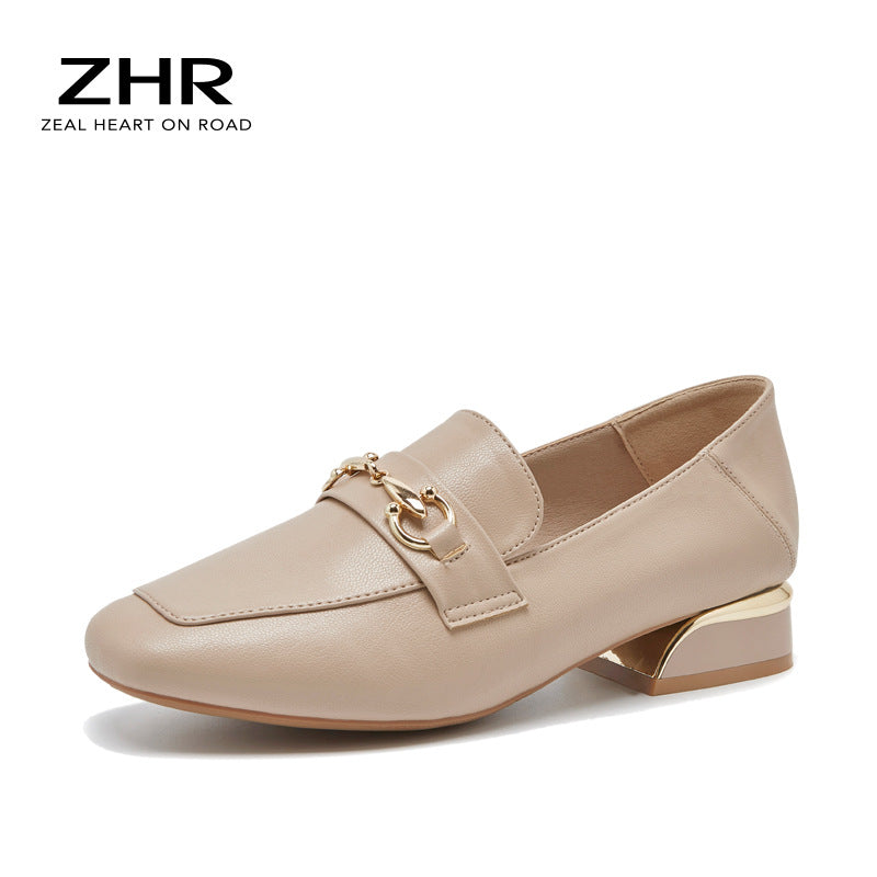 Women's New Versatile Square Toe Chunky Women's Shoes