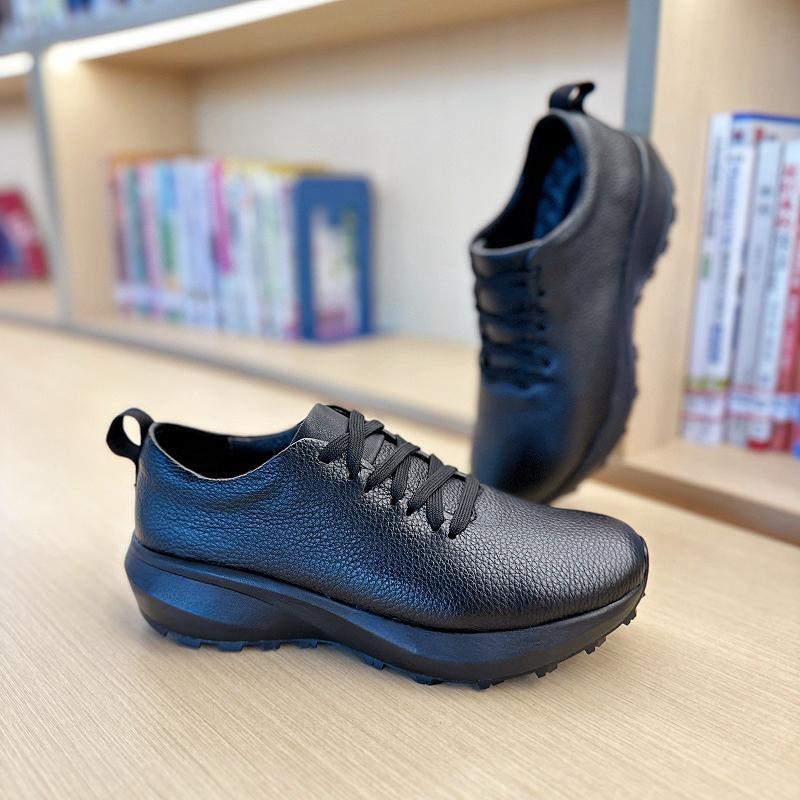 Men's Genuine Platform Full Cowhide Breathable Versatile Sneakers
