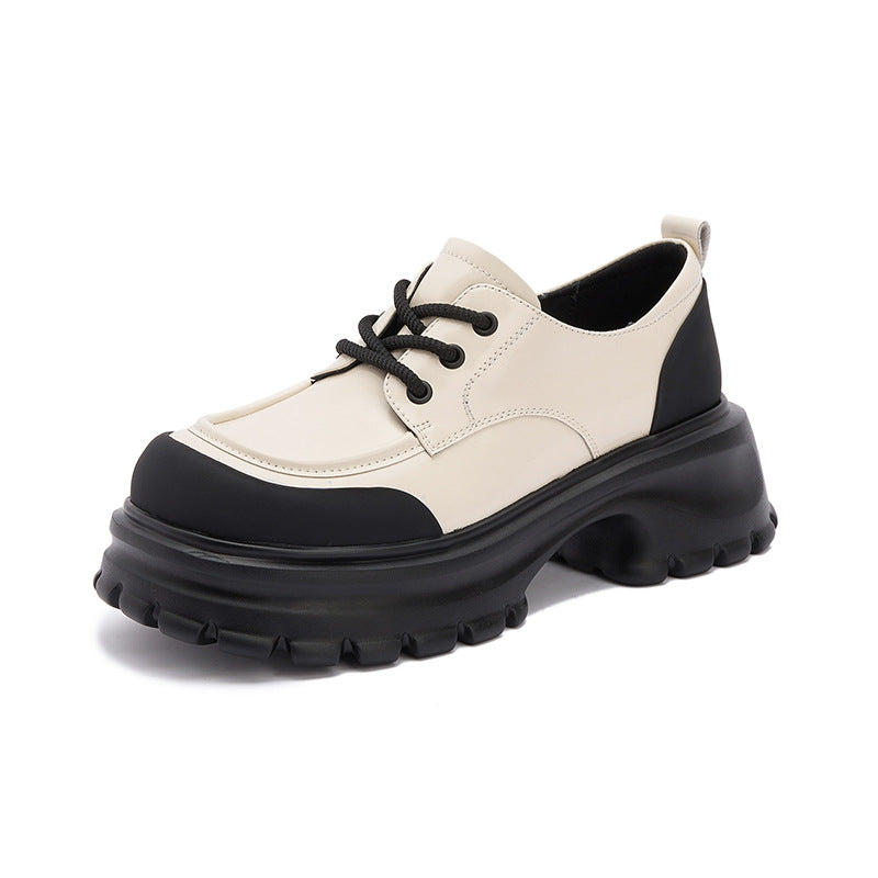 Women's Platform Spring Genuine British Style Muffin Leather Shoes