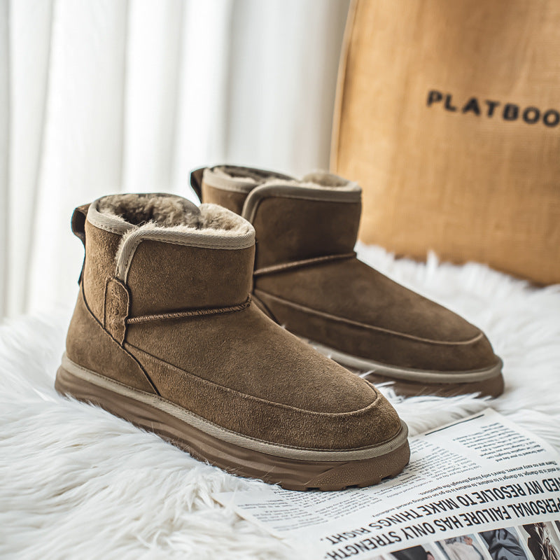 Men's Northeast Booties Winter Fleece-lined Thickened Slip-on Snow Boots