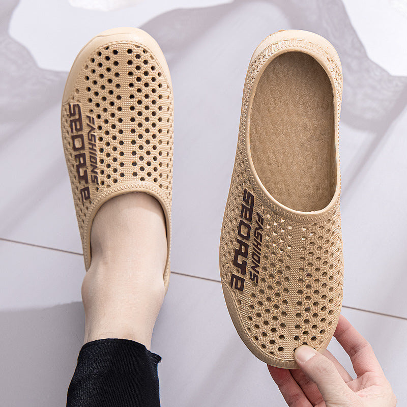 Travel Hole Plastic Two-way Half Beach Sandals
