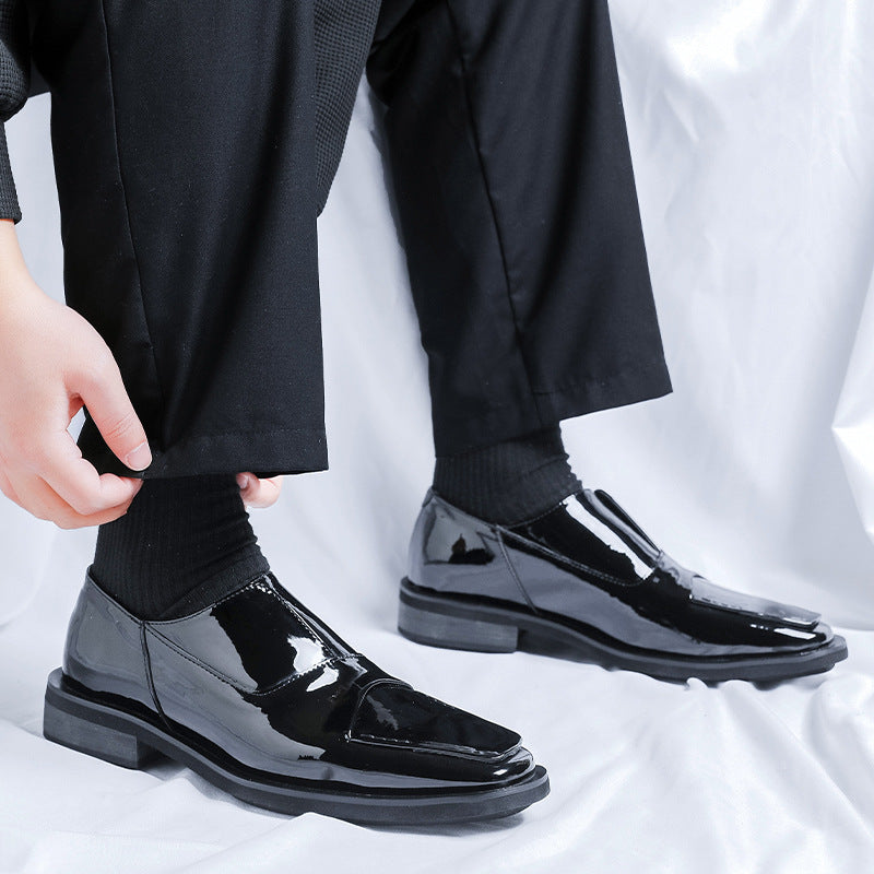 Men's Business Slip-on Thick Sole Increased Derby Leather Shoes