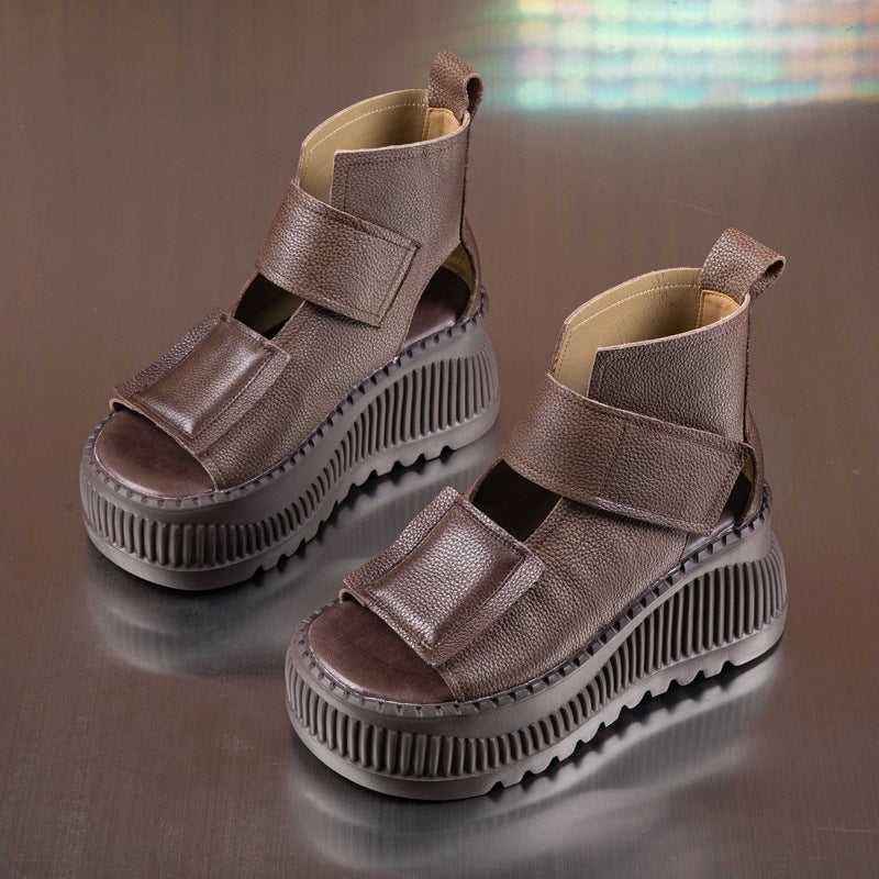 Women's Roman Outer Wear Small Height Increasing Peep Sandals