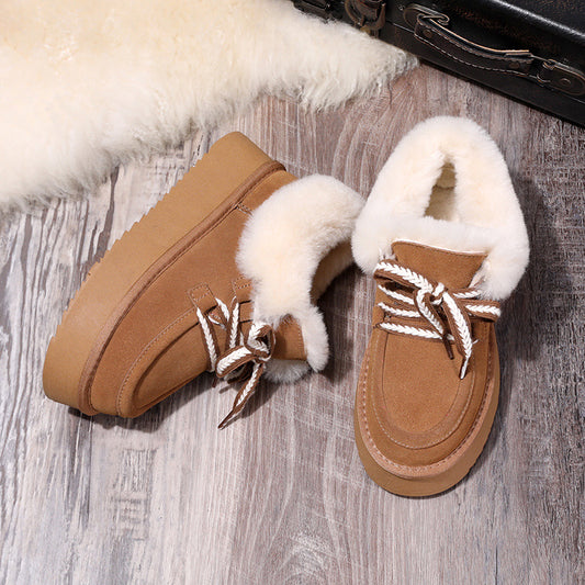 Women's Genuine Thick-soled Fur Integrated Winter Warm Boots
