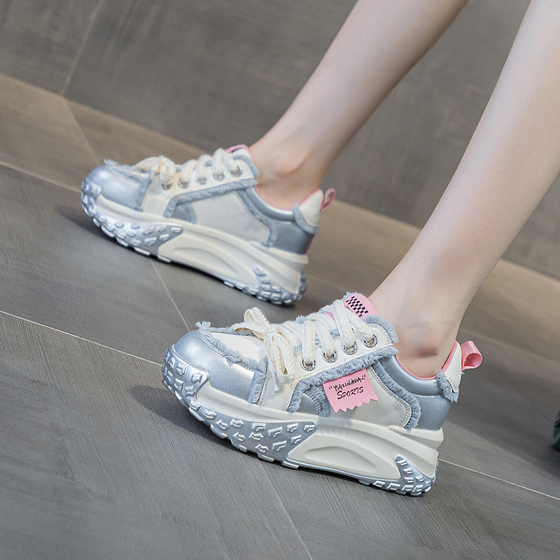 Women's Popular Dad Spring Small Platform Hidden Heels
