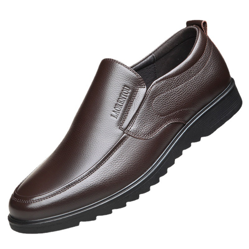 Men's Man's Head Cowhide Business Soft Sole Pumps Casual Shoes