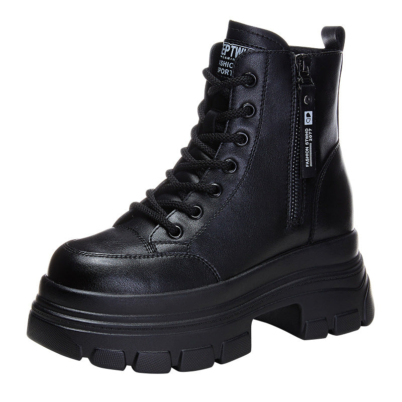Women's For British Style Autumn Small Man Ankle Thick Boots