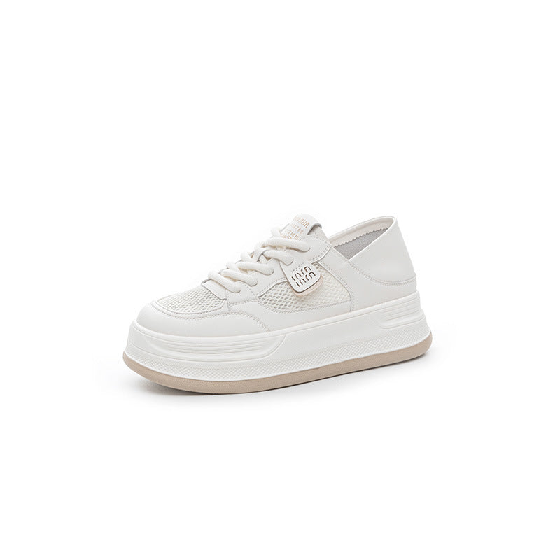 Women's Mesh Breathable White Summer Platform Sports Sneakers