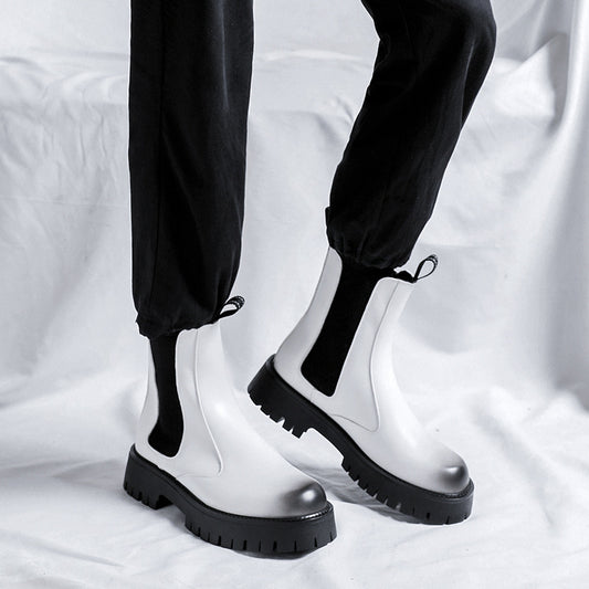 Men's Brushed Chelsea Trendy High Top Smoke Boots