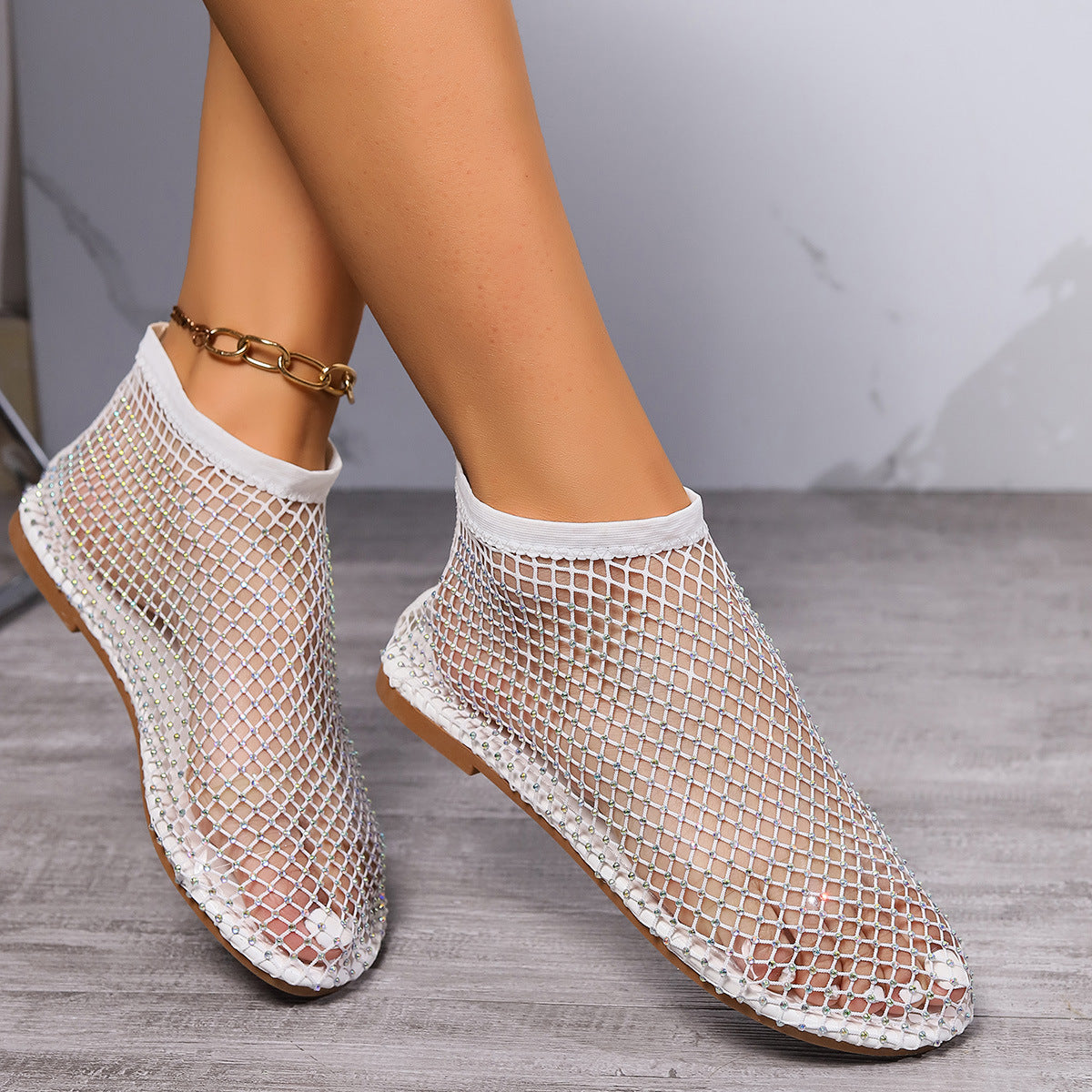 Women's Plus Size Fishnet Stockings Hollow Out Sandals